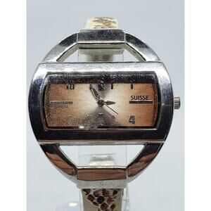 Suisse C-1080 women's watch. Large rectangle face with bangle style band